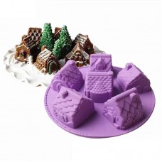 Molde De Hielo Silicona Casa De Navidad Chocolates Galletas